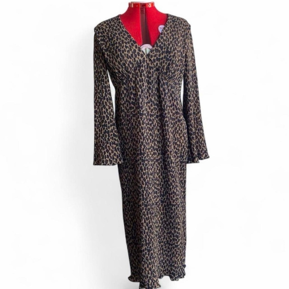 Never Fully Dressed Leopard Celeste Dress In Size US 10 leopard print maxi dress